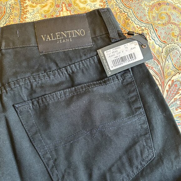 NWOT Valentino Men's Jeans - Navy Blue Cotton Twill - Straight Leg Size 33 X 33 - Picture 7 of 12